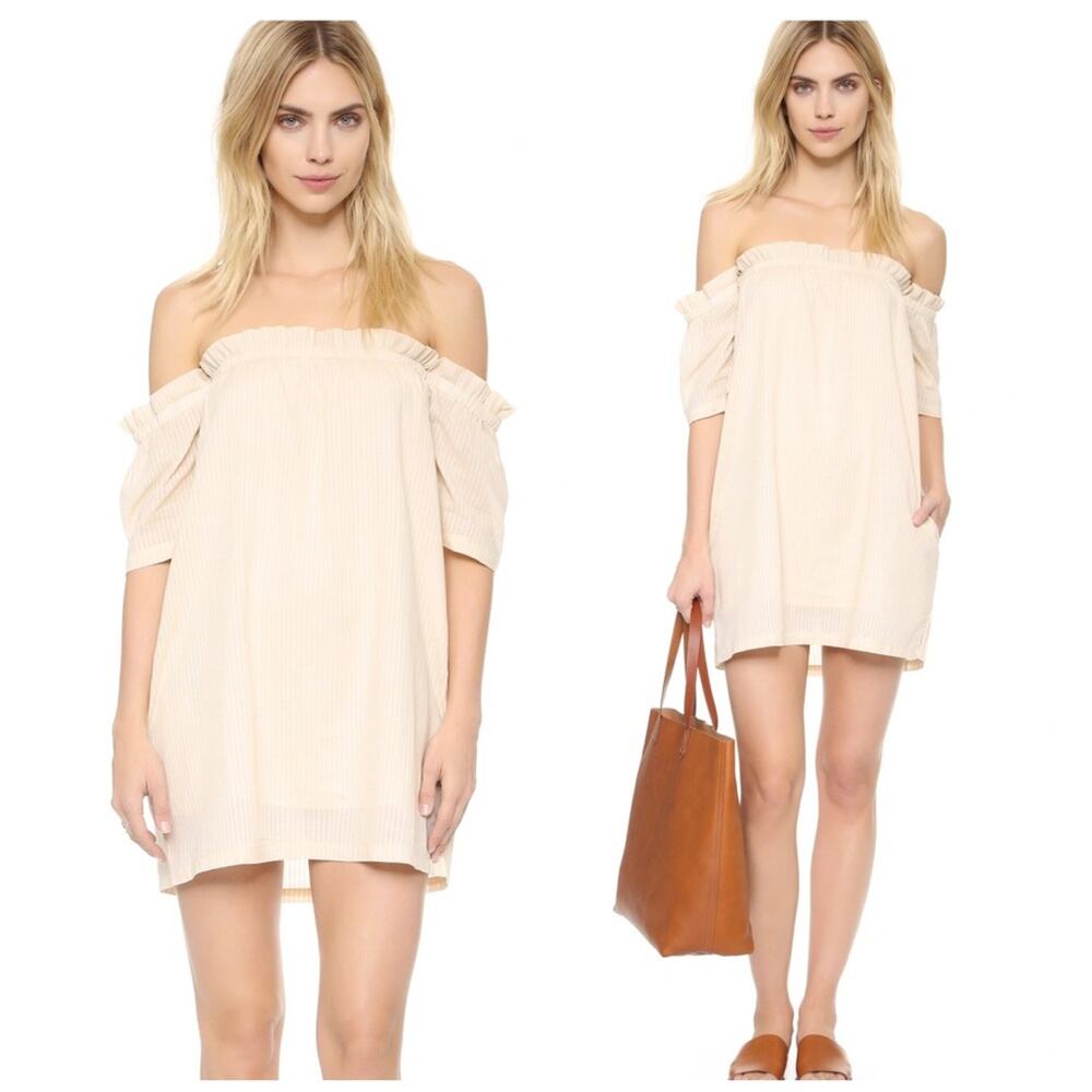 NWT Knot Sisters Harper Off The Shoulder Cream Tunic Dress Size Small